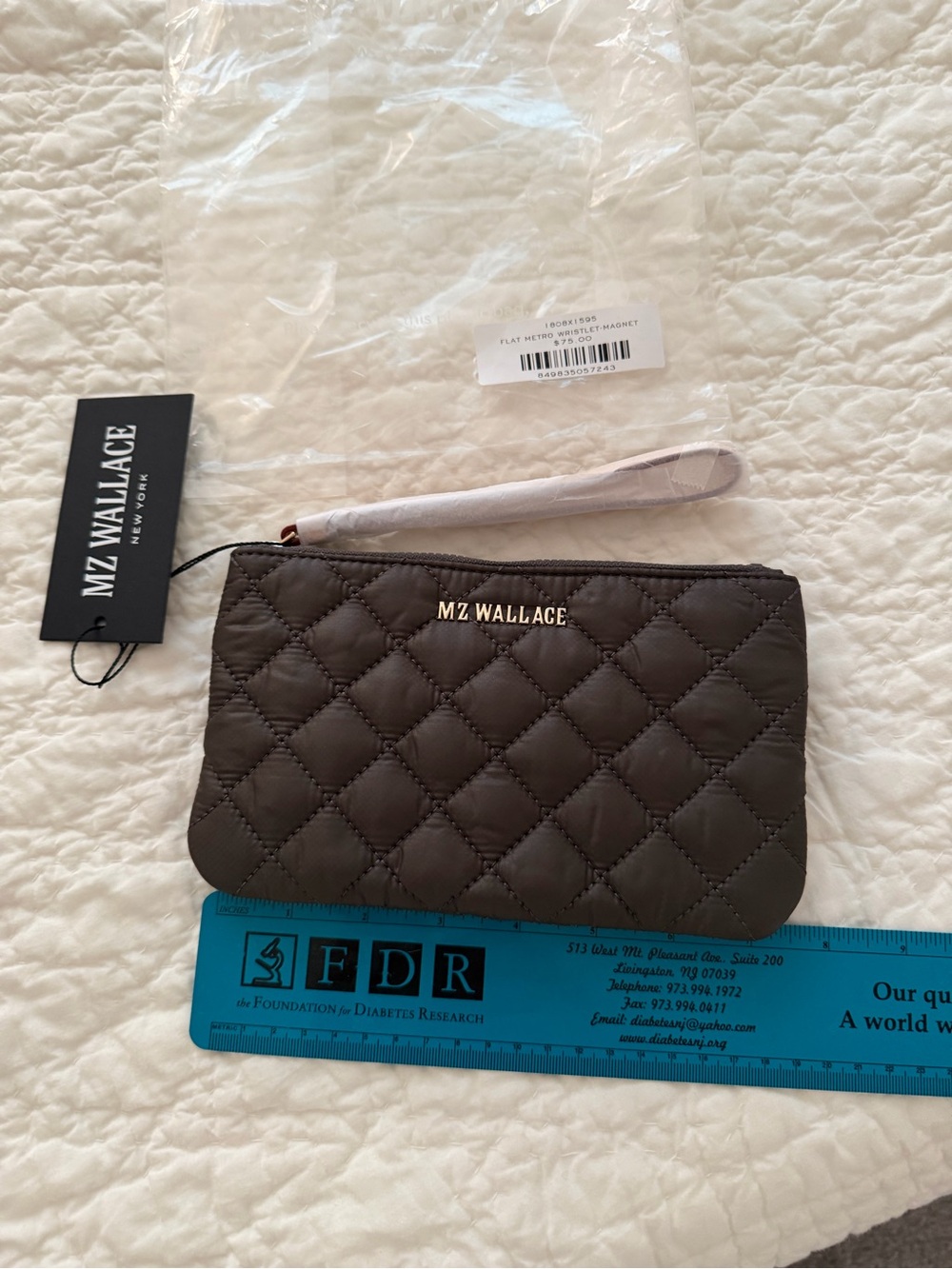 MZ Wallace Magnet Quilted Flat Wristlet